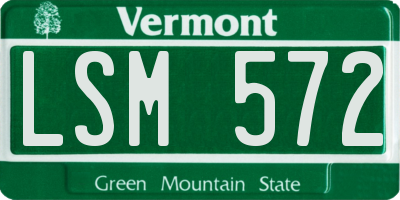 VT license plate LSM572