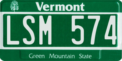 VT license plate LSM574