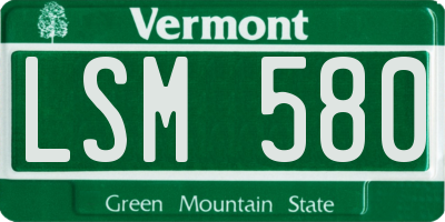 VT license plate LSM580