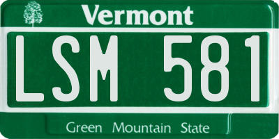 VT license plate LSM581