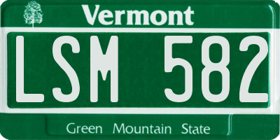VT license plate LSM582