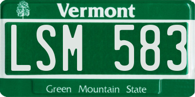 VT license plate LSM583