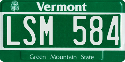 VT license plate LSM584