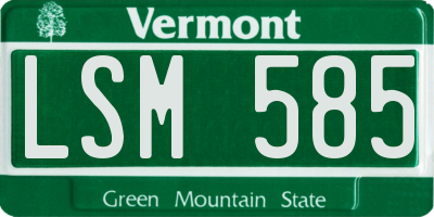VT license plate LSM585