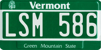 VT license plate LSM586