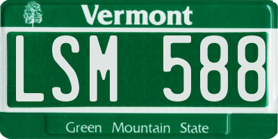 VT license plate LSM588