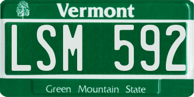 VT license plate LSM592