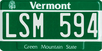VT license plate LSM594