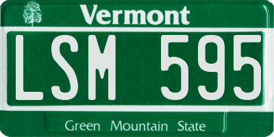 VT license plate LSM595