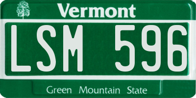 VT license plate LSM596