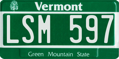 VT license plate LSM597