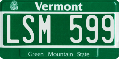 VT license plate LSM599