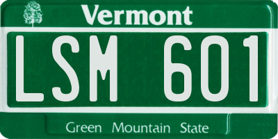 VT license plate LSM601