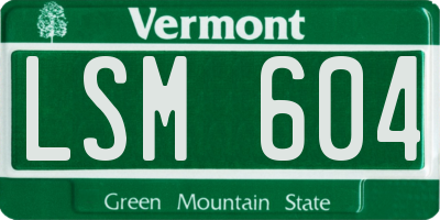 VT license plate LSM604