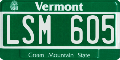 VT license plate LSM605