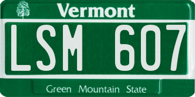 VT license plate LSM607