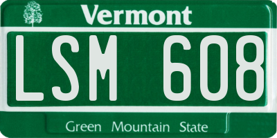 VT license plate LSM608