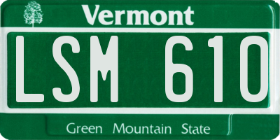VT license plate LSM610