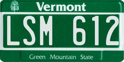 VT license plate LSM612