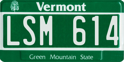 VT license plate LSM614
