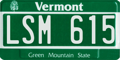 VT license plate LSM615