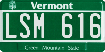 VT license plate LSM616
