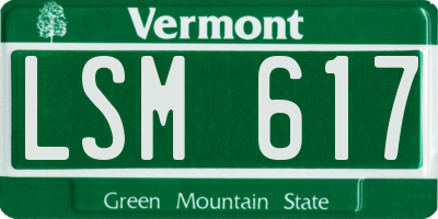 VT license plate LSM617