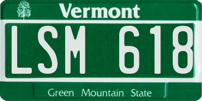 VT license plate LSM618
