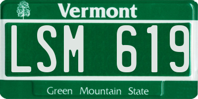 VT license plate LSM619