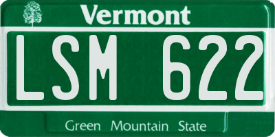 VT license plate LSM622