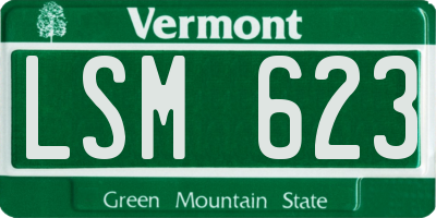 VT license plate LSM623