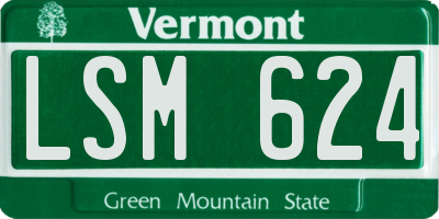 VT license plate LSM624