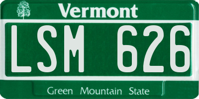 VT license plate LSM626