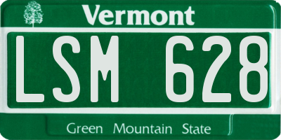 VT license plate LSM628
