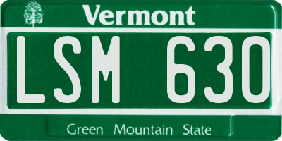 VT license plate LSM630
