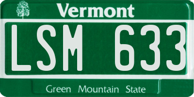 VT license plate LSM633