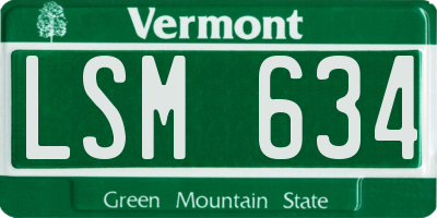 VT license plate LSM634