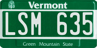 VT license plate LSM635