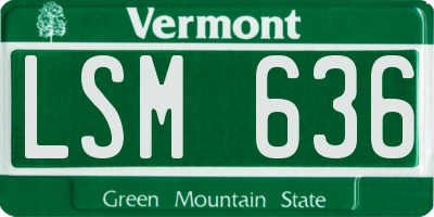 VT license plate LSM636