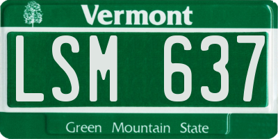 VT license plate LSM637