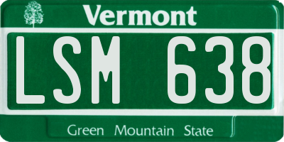 VT license plate LSM638