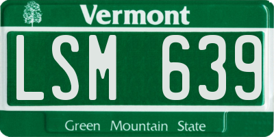 VT license plate LSM639