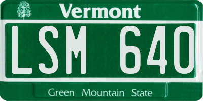 VT license plate LSM640