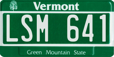 VT license plate LSM641