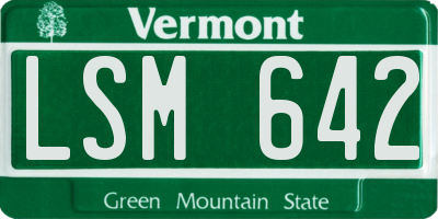 VT license plate LSM642