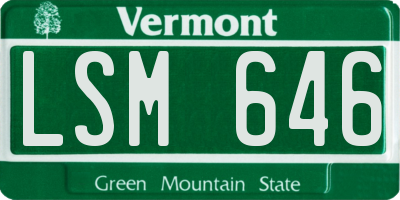 VT license plate LSM646