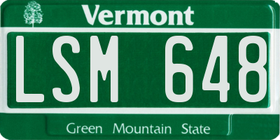 VT license plate LSM648