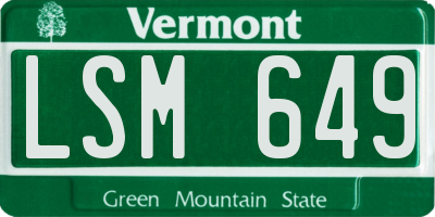 VT license plate LSM649