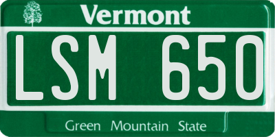 VT license plate LSM650