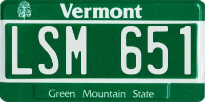 VT license plate LSM651